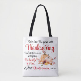 Psalm 100:4 Trete mit Erntedank in seine Tore Tasche