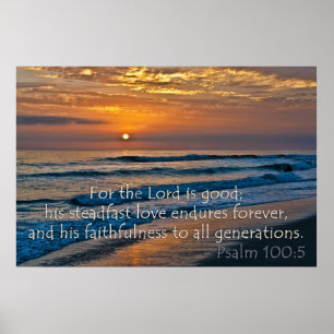 Psalm-100:5 Sonnenuntergangbild Poster