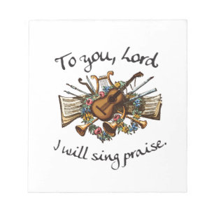 Psalm-101:1 - Vintage musikalische Illustration Notizblock