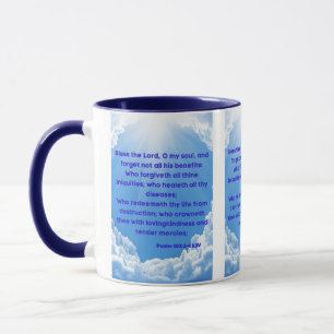 Psalm 103:2-4 KJV Bibelschrift Pic Two-Tone Tasse
