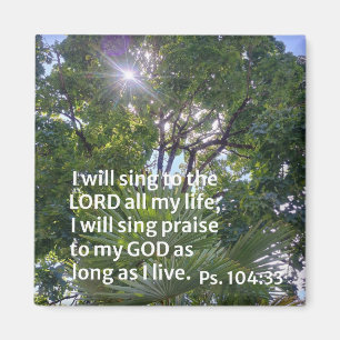 Psalm 104:33 Ich will dem Herrn singen mein Leben Magnet