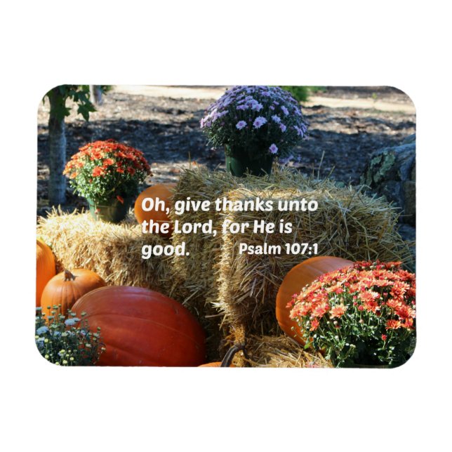 Psalm 107:1 Oh, danke an den Herrn.. Magnet (Horizontal)