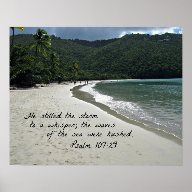 Psalm 107:29 Er stillte den Sturm... Poster (Vorne)