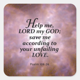 Psalm 109:26 quadratischer aufkleber