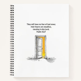 Psalm 112:7 Bible Verse Christian Journal Notebook Notizbuch