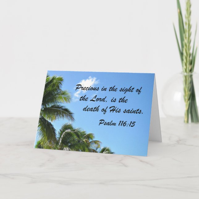 Psalm 116:15 Wertvoll im Anblick des Herrn ist Karte (Vorderseite)
