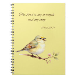 Psalm 118:14 Gelber Vogel Notizbuch Notizblock