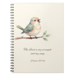 Psalm 118:14 mit Vogel Notizbuch Notizblock