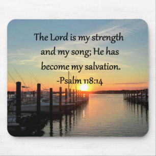 Psalm 118 14 SONNENANLAGE ÜBER DEM SEE-FOTO Mousepad