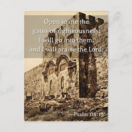Psalm 118:19 auf einem alten Foto des Goldenen Tor Postkarte