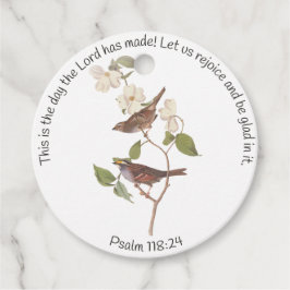 Psalm 118:24 Bibelverse und Sparrow-Paar Geschenkanhänger