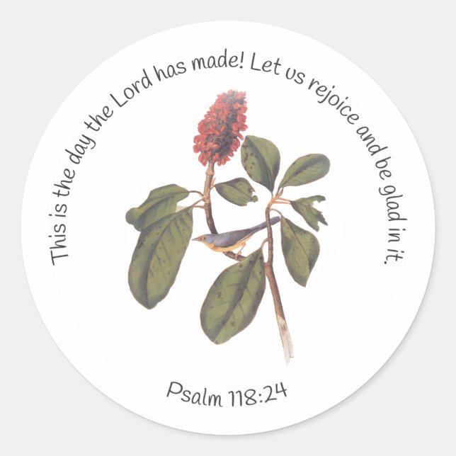 Psalm 118:24 Canada Warbler Runder Aufkleber (Vorderseite)