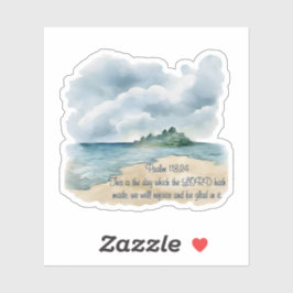 Psalm 118:24 Dies ist der Tag bewölkter Strand Sze Aufkleber