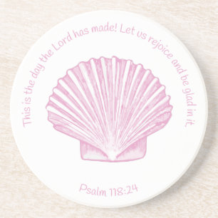 Psalm 118:24 Dies ist der Tag mit Seashell Getränkeuntersetzer