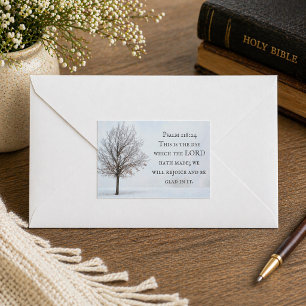 Psalm 118:24 Dies ist der Winterbaum des Tages Rechteckiger Aufkleber