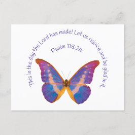 Psalm 118:24 und Wasserfarbenschmetterling Postkarte