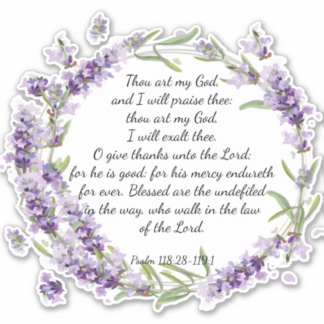 Psalm 118: 28-119:1 Aufkleber (Vorderseite)