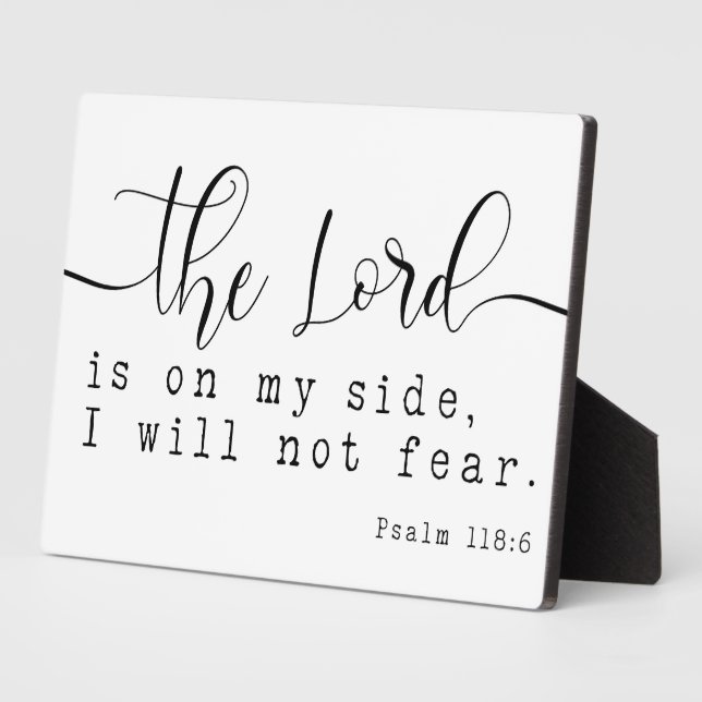 Psalm 118:6 Bibelschrift Bauernhof Zeichen Fotoplatte (Seite)