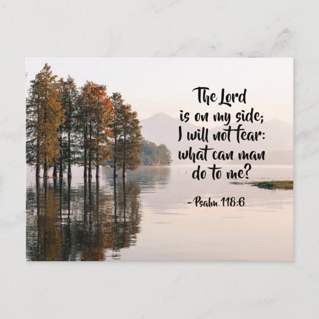 Psalm 118:6 Herr ist auf meiner Seite Ich werde ni Postkarte (Vorderseite)