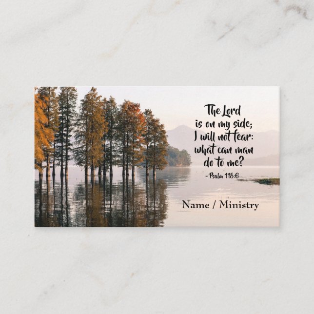 Psalm 118:6 Herr ist auf meiner Seite Ich werde ni Visitenkarte (Vorderseite)