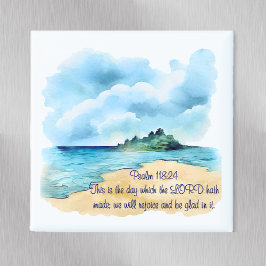Psalm 118 The Lord's Day Cloudy Beach Magnet