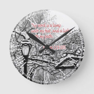 Psalm-119:105 Bibel-Vers-kundenspezifisches Runde Wanduhr