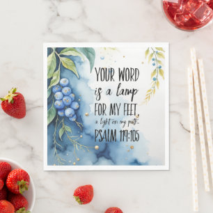 Psalm 119:105 Christliche Verse auf Bild Serviette