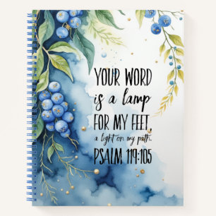 Psalm 119:105 Christlicher Bibelvers auf Bild Notizbuch