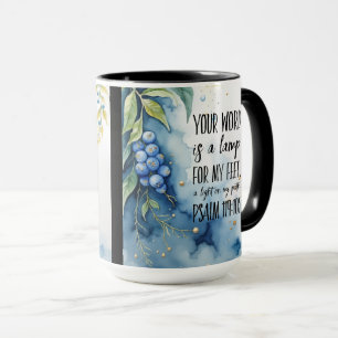 Psalm 119:105 Christlicher Bibelvers auf Bild Tasse