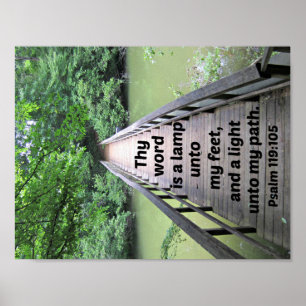 Psalm 119:105 Dein Wort ist eine Lampe zu meinen F Poster