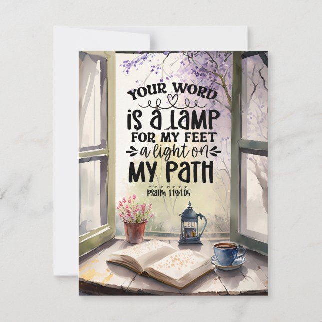 Psalm 119:105 Ihr Wort ist eine Lampe-Bibelkarte (Vorderseite)