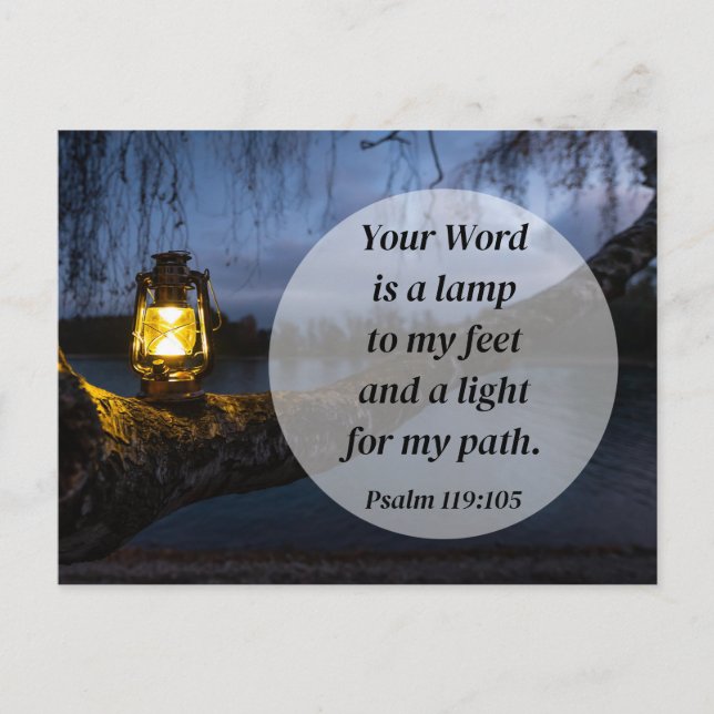 Psalm 119:105 Ihr Wort ist eine Lampe Postkarte (Vorderseite)