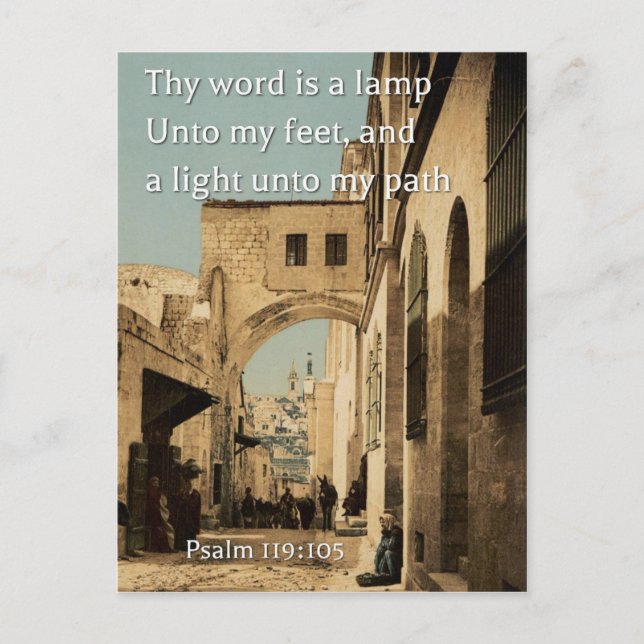 Psalm 119 - 105 in Via Dolorosa, Jerusalem Postkarte (Vorderseite)