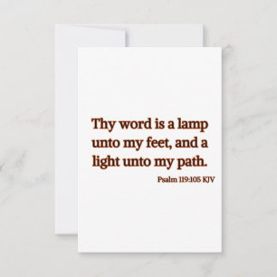 Psalm 119:105 KJV Bibelschrift flatter Begrüßung Karte