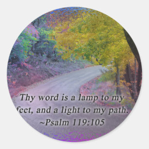 PSALM 119:105 THY WORD - LIGHT TO my PFAD - Runder Aufkleber