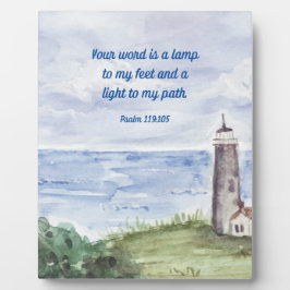 Psalm 119 Bibel Verse Küstenlichtthaus Schild 8x10 Fotoplatte