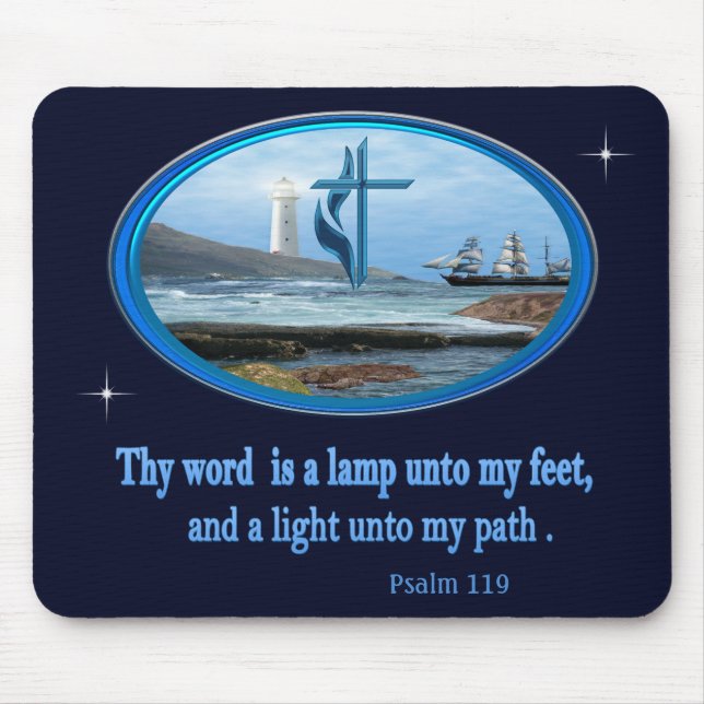 Psalm 119 Christliche Bekleidung Mousepad (Vorne)