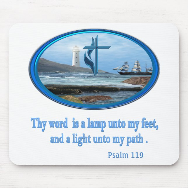 Psalm 119 Christliche Bekleidung Mousepad (Vorne)