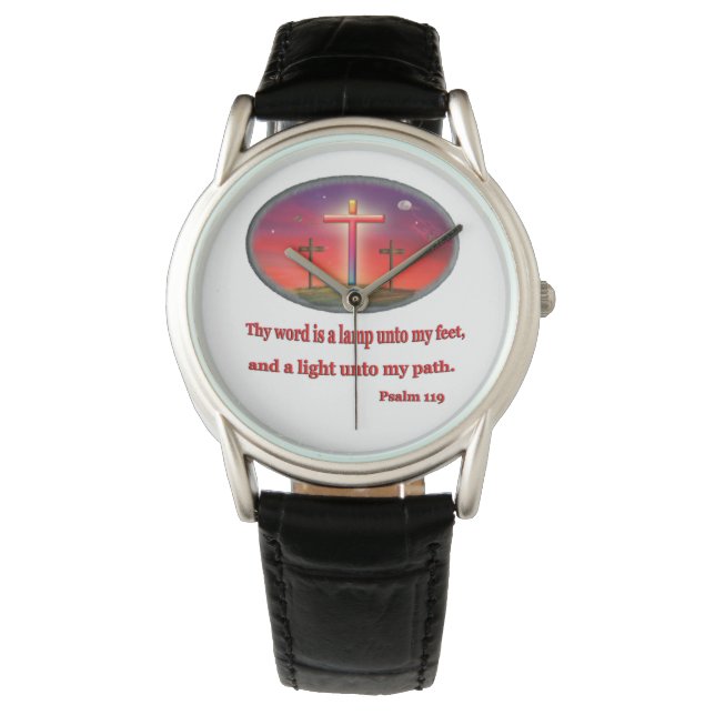 Psalm 119 Geschenke Armbanduhr (Vorderseite)