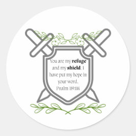 Psalm 119 Refuge & Shield Runder Aufkleber