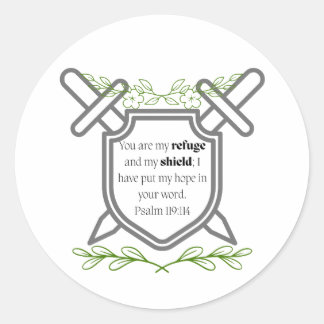Psalm 119 Refuge & Shield Runder Aufkleber