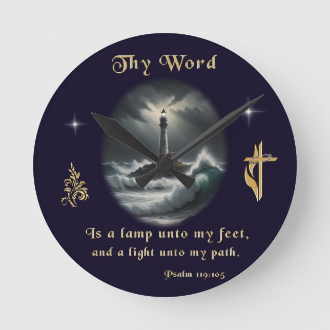 Psalm 119 runde wanduhr (Vorderseite)
