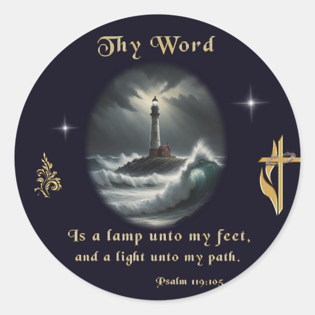 Psalm 119 runder aufkleber (Vorderseite)