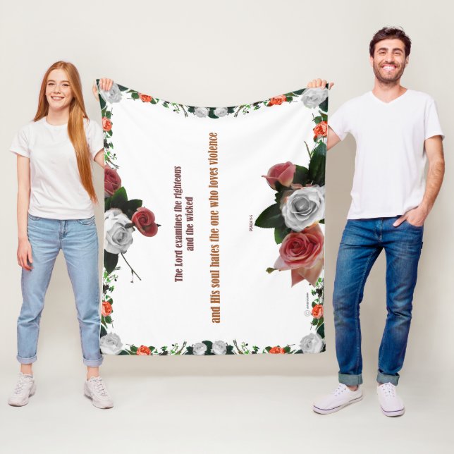 Psalm 11:5, Keine Gewalt Fleecedecke (Beispiel)