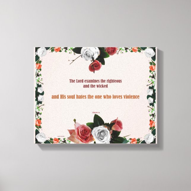 Psalm 11:5, No Violence Leinwanddruck (Vorderseite)