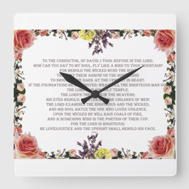 Psalm 11, Der Herr liebte die Gerechtigkeit, Quadratische Wanduhr (Vorderseite)