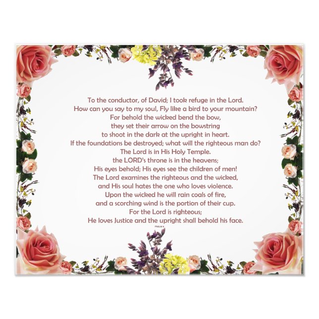 Psalm 11, Für den Dirigenten, von David; Fotodruck (Vorne)