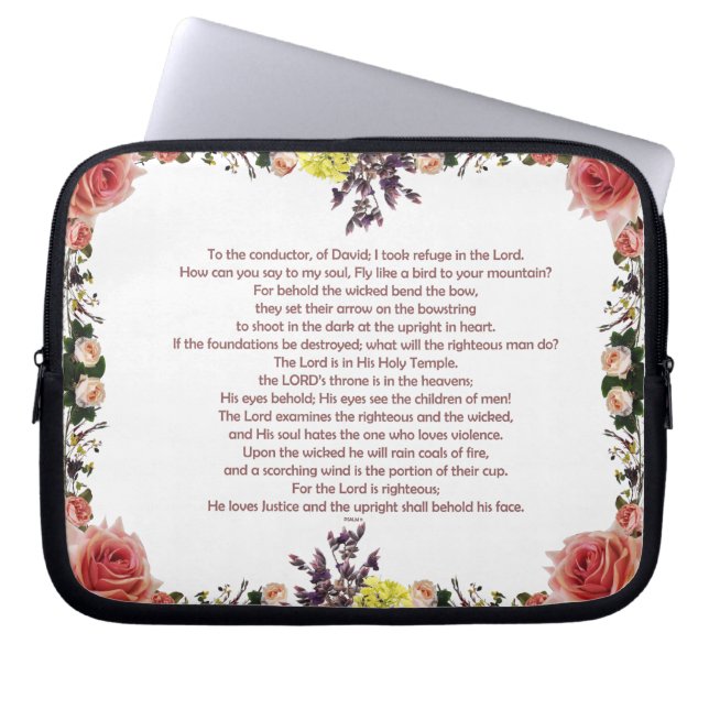 Psalm 11, Für den Dirigenten, von David; Laptopschutzhülle (Vorderseite)
