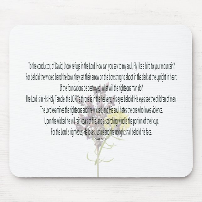 Psalm 11 Schriftkunst - Göttliche Gerechtigkeit &  Mousepad (Vorne)