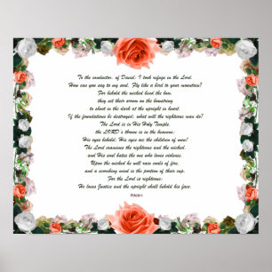 Psalm 11 Schriftkunst - Göttliche Gerechtigkeit &  Poster